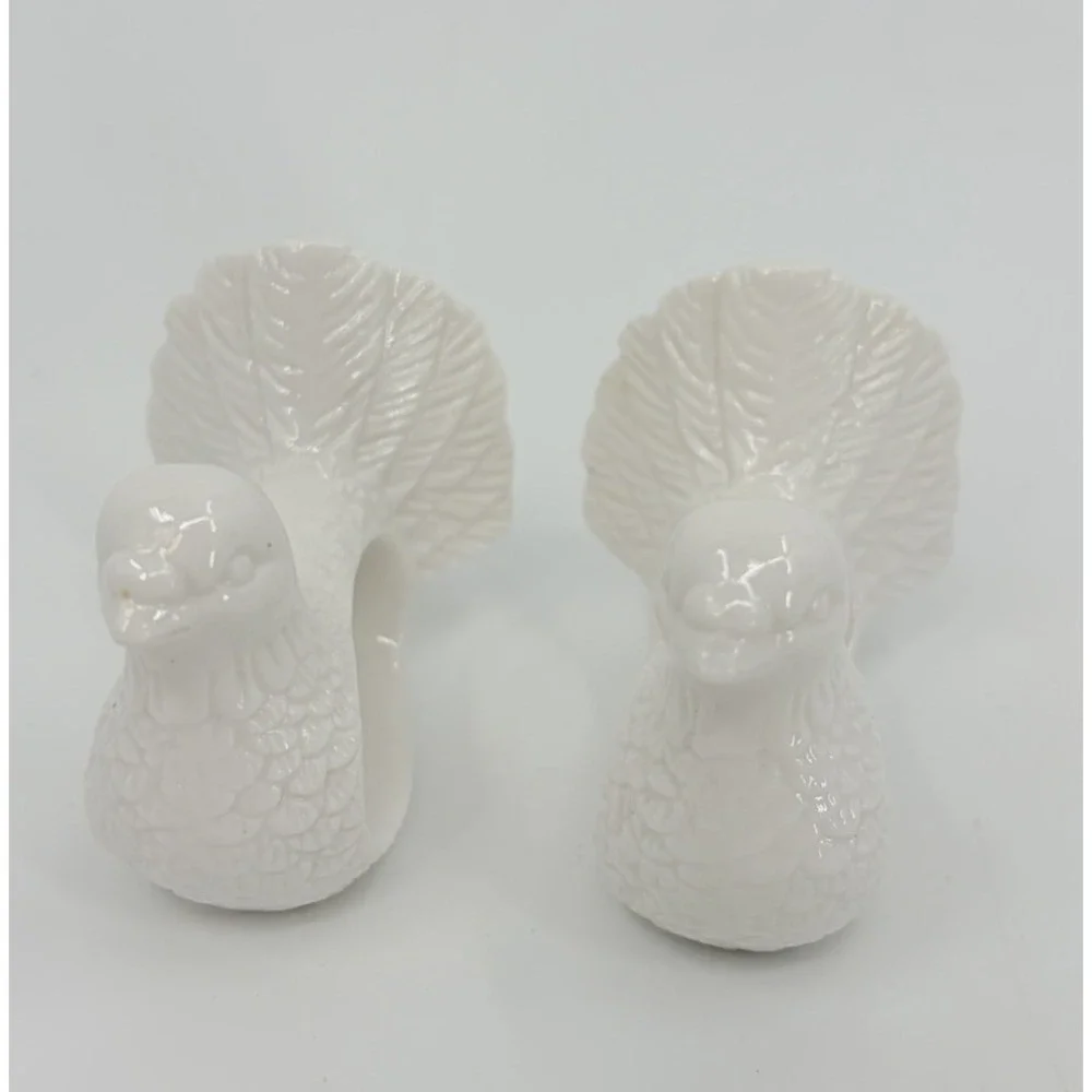 Vintage Shafford Design Dove Napkin Rings Set of 4 White Porcelain